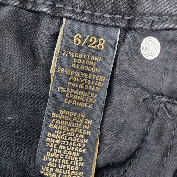 Rachel Roy Kindness Women's Black Mid-Rise Girlfriend Distressed Jeans Size 6/28 - Picture 11 of 16